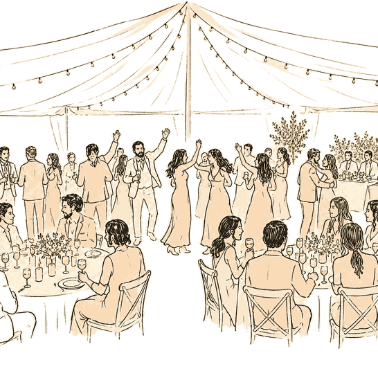 Ilustração da festa de casamento